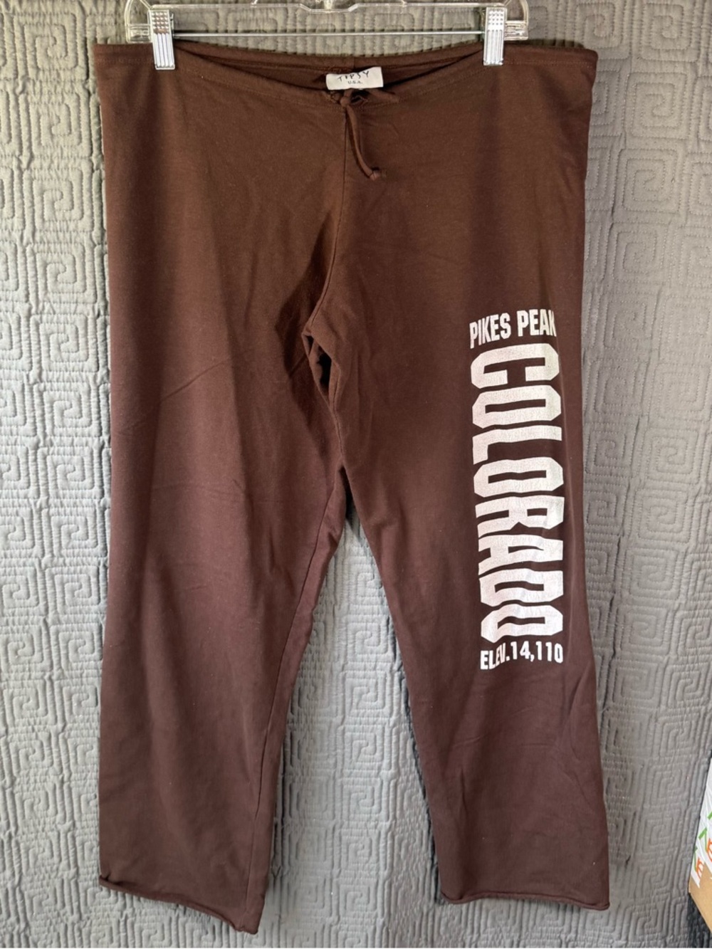 Tipsy Pants Women’s Large Maroon Pikes Peak Made In USA Drawstring